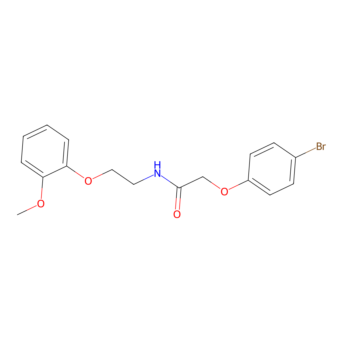 2-(4-bromophenoxy)-N-[2-(2-methoxyphenoxy)ethyl]acetamide molecular structure, CAS 793722-43-7