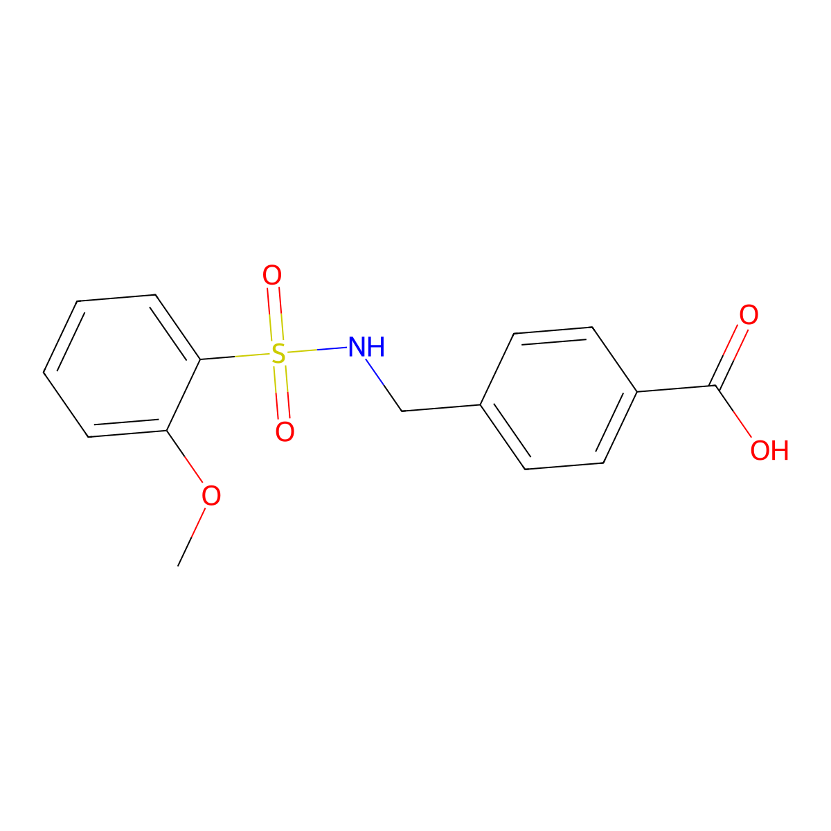 4-((2-Methoxybenzenesulfonamido)methyl)benzoic acid molecular structure, CAS 793727-37-4