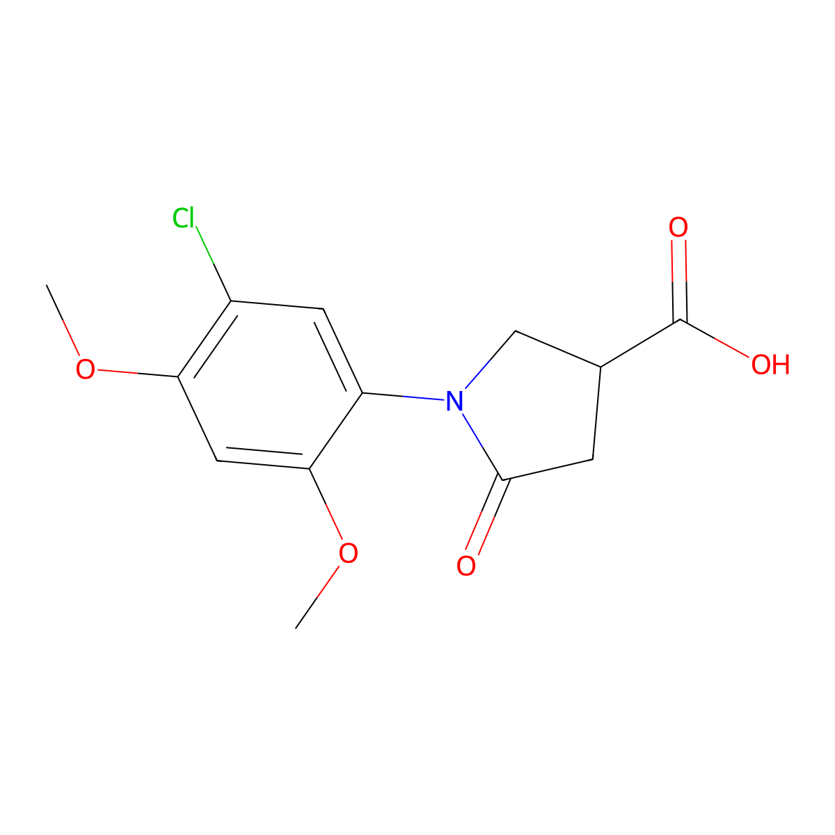 1-(5-Chloro-2,4-dimethoxyphenyl)-5-oxopyrrolidine-3-carboxylic acid molecular structure, CAS 793727-58-9