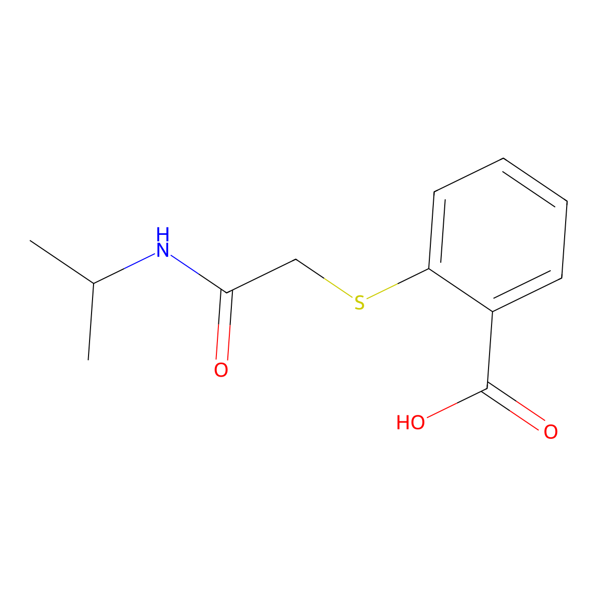 2-({[(Propan-2-yl)carbamoyl]methyl}sulfanyl)benzoic acid molecular structure, CAS 793727-60-3