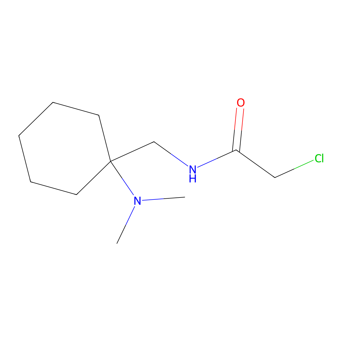 2-chloro-N-{[1-(dimethylamino)cyclohexyl]methyl}acetamide molecular structure, CAS 793727-78-3