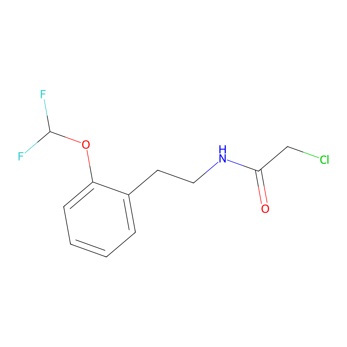 2-chloro-N-{2-[2-(difluoromethoxy)phenyl]ethyl}acetamide molecular structure, CAS 793727-80-7