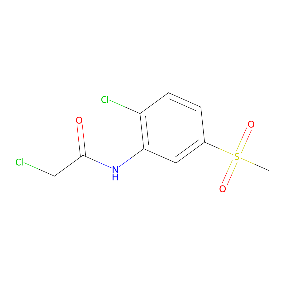 2-chloro-N-(2-chloro-5-methylsulfonylphenyl)acetamide molecular structure, CAS 793727-82-9