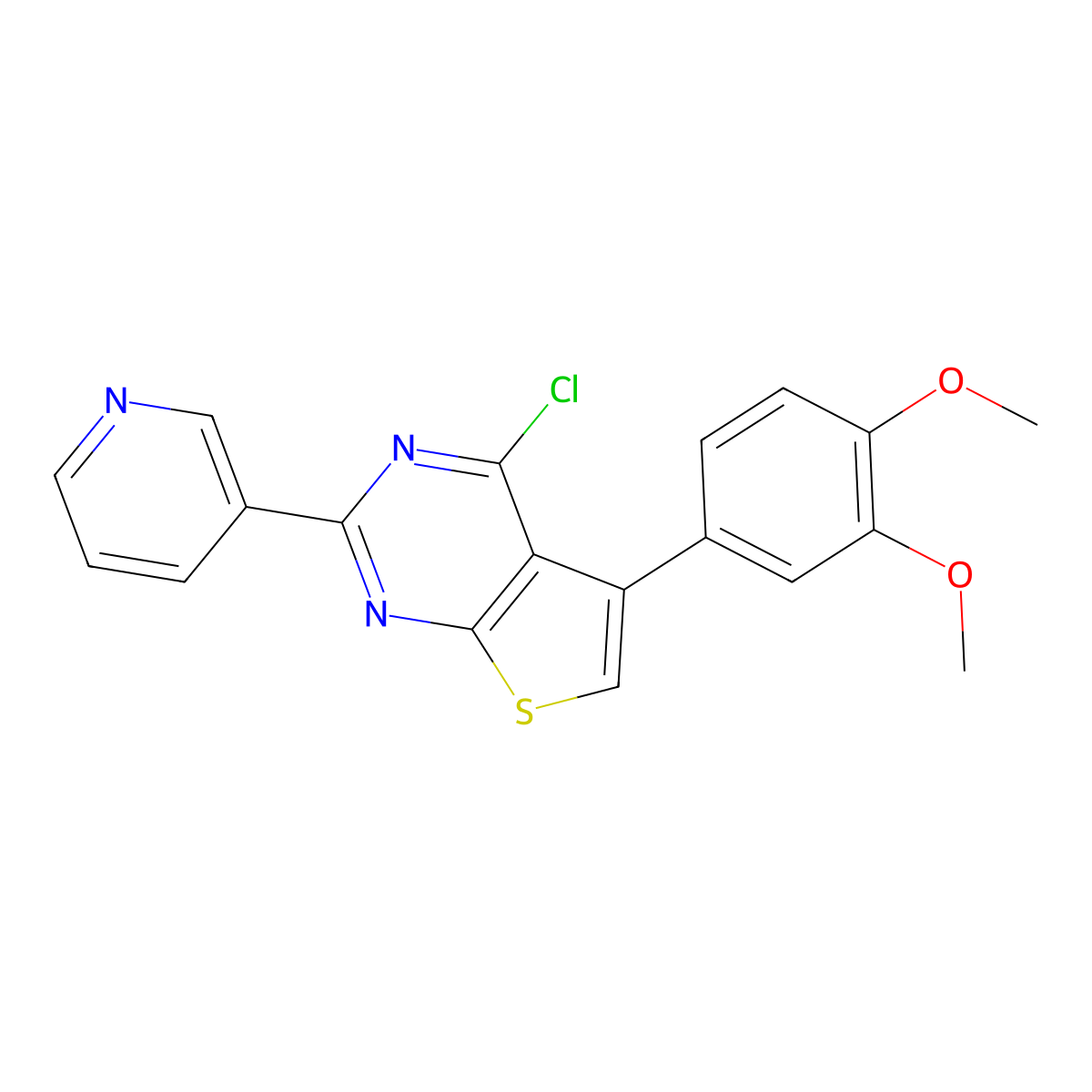 4-Chloro-5-(3,4-dimethoxyphenyl)-2-pyridin-3-ylthieno[2,3-d]pyrimidine molecular structure, CAS 793727-89-6