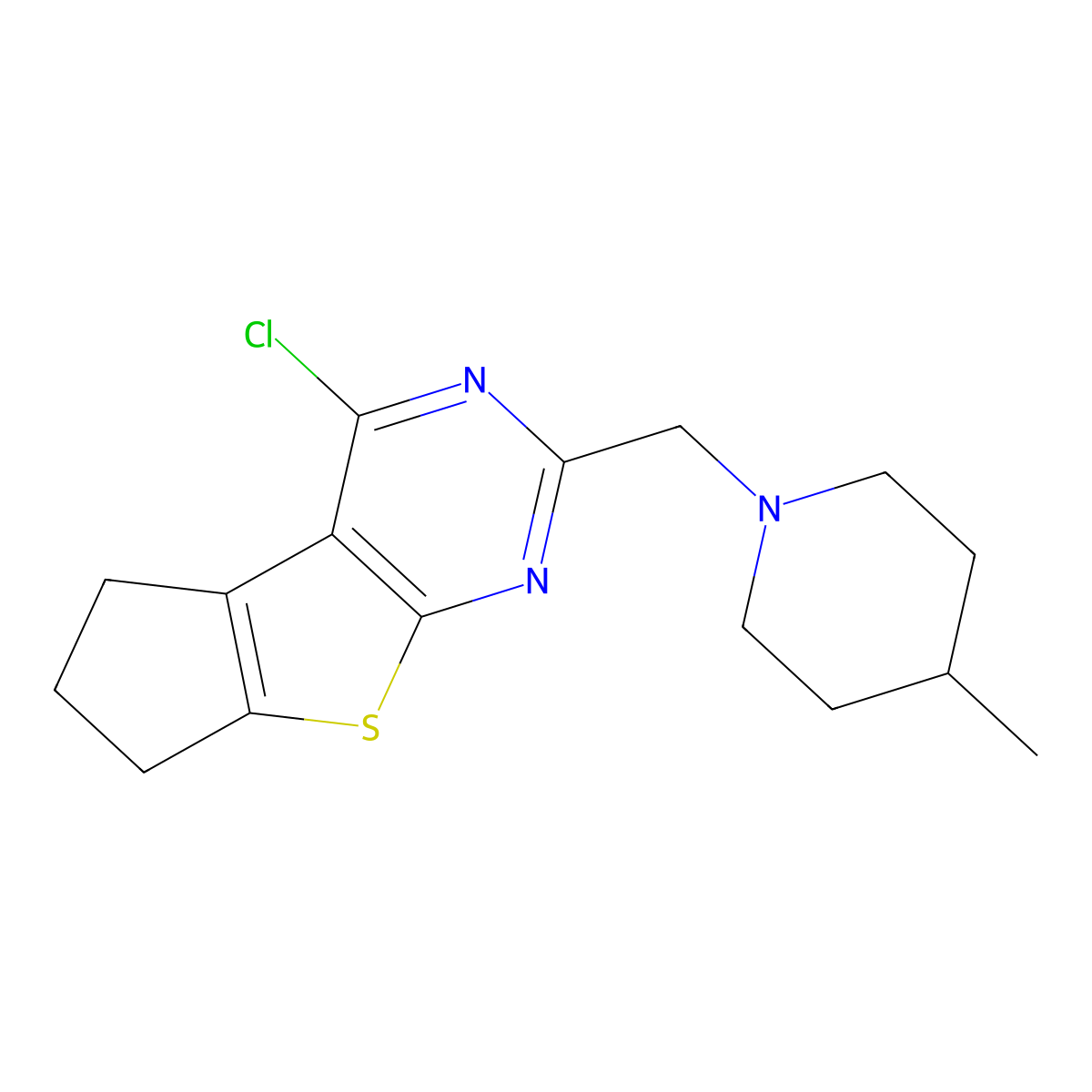 12-Chloro-10-[(4-methylpiperidin-1-yl)methyl]-7-thia-9,11-diazatricyclo[6.4.0.0,2,6]dodeca-1(12),2(6),8,10-tetraene molecular structure, CAS 793727-91-0