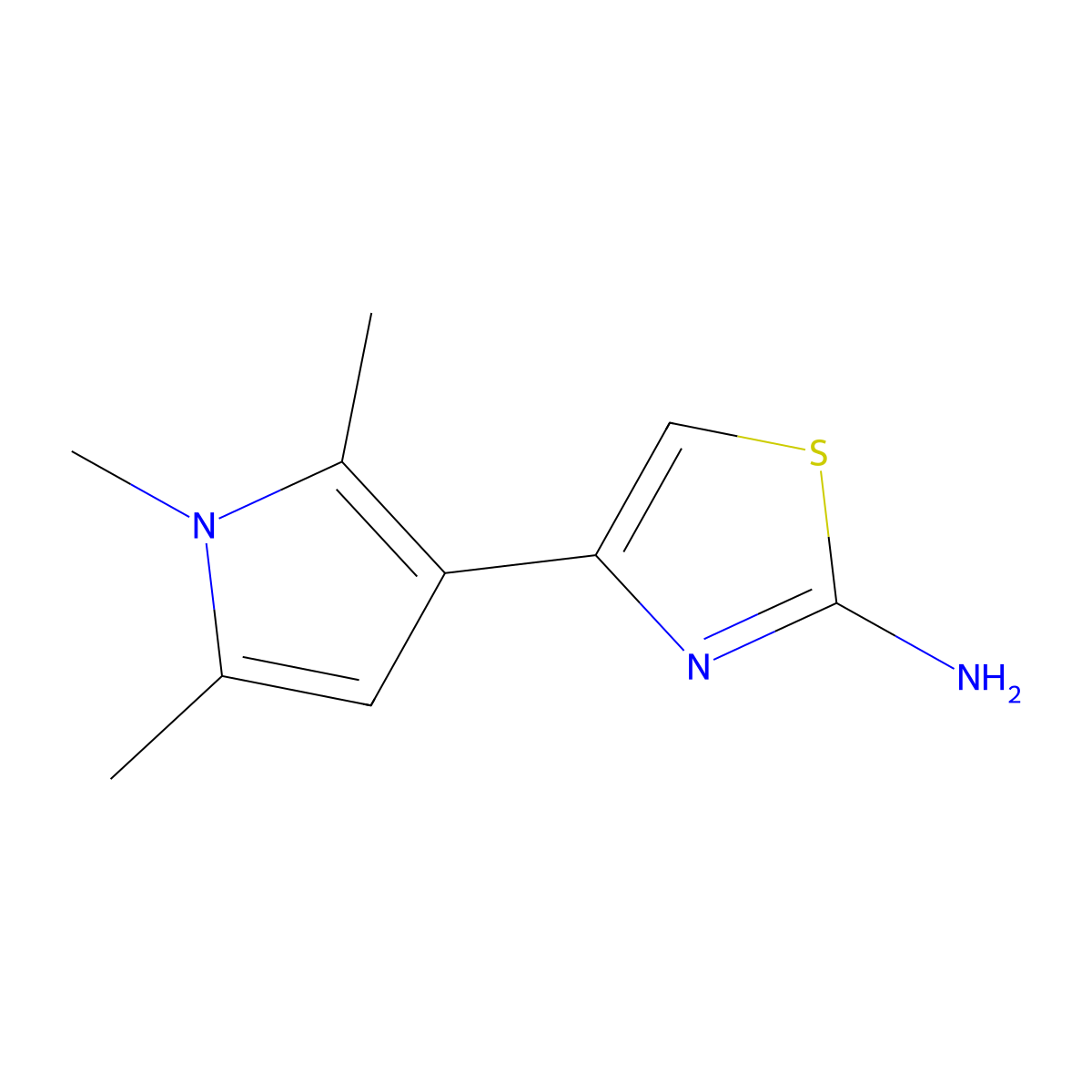 4-(1,2,5-Trimethyl-1H-pyrrol-3-yl)thiazol-2-amine molecular structure, CAS 793727-92-1