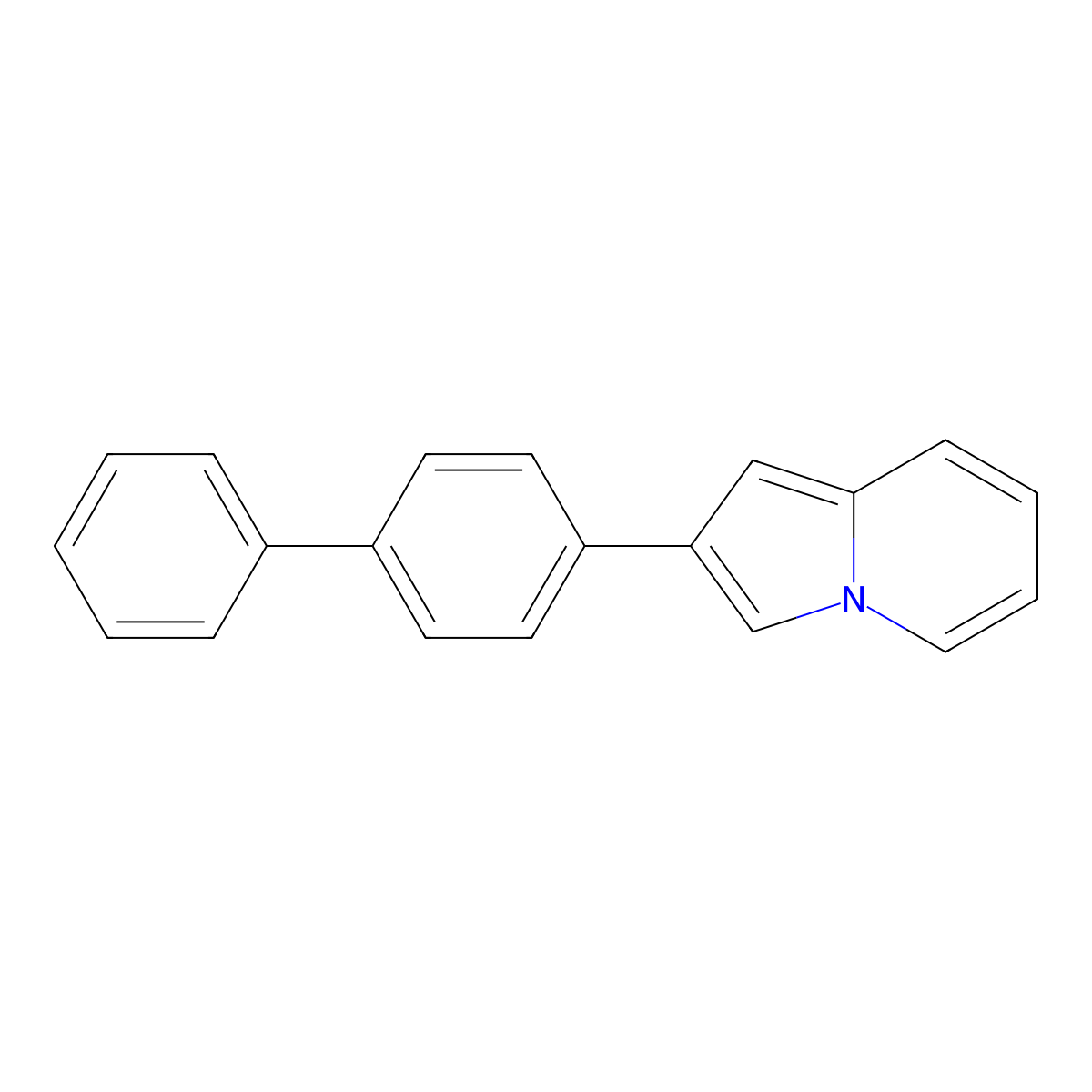 2-(4-Phenylphenyl)indolizine molecular structure, CAS 79373-03-8