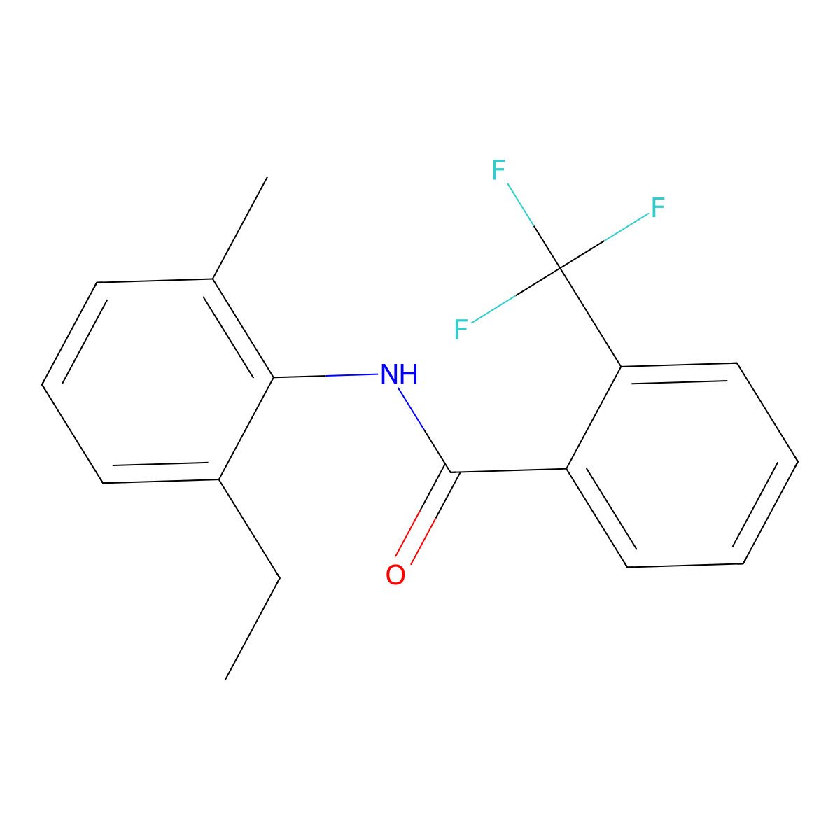 N-(2-ethyl-6-methylphenyl)-2-(trifluoromethyl)benzamide molecular structure, CAS 793731-02-9