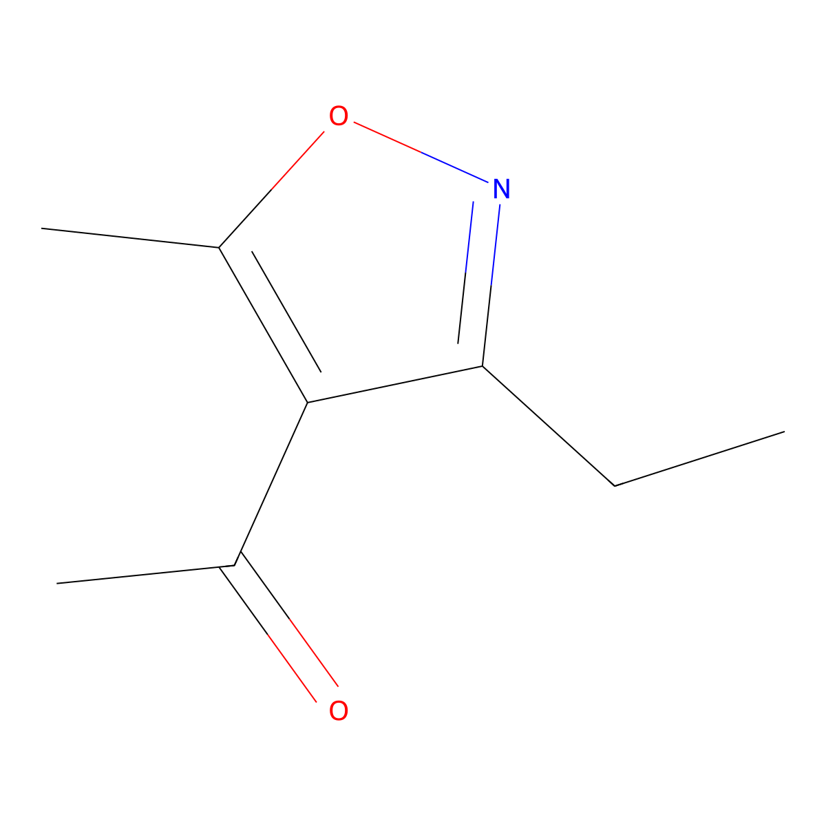 1-(3-Ethyl-5-methyl-1,2-oxazol-4-yl)ethan-1-one molecular structure, CAS 79379-86-5