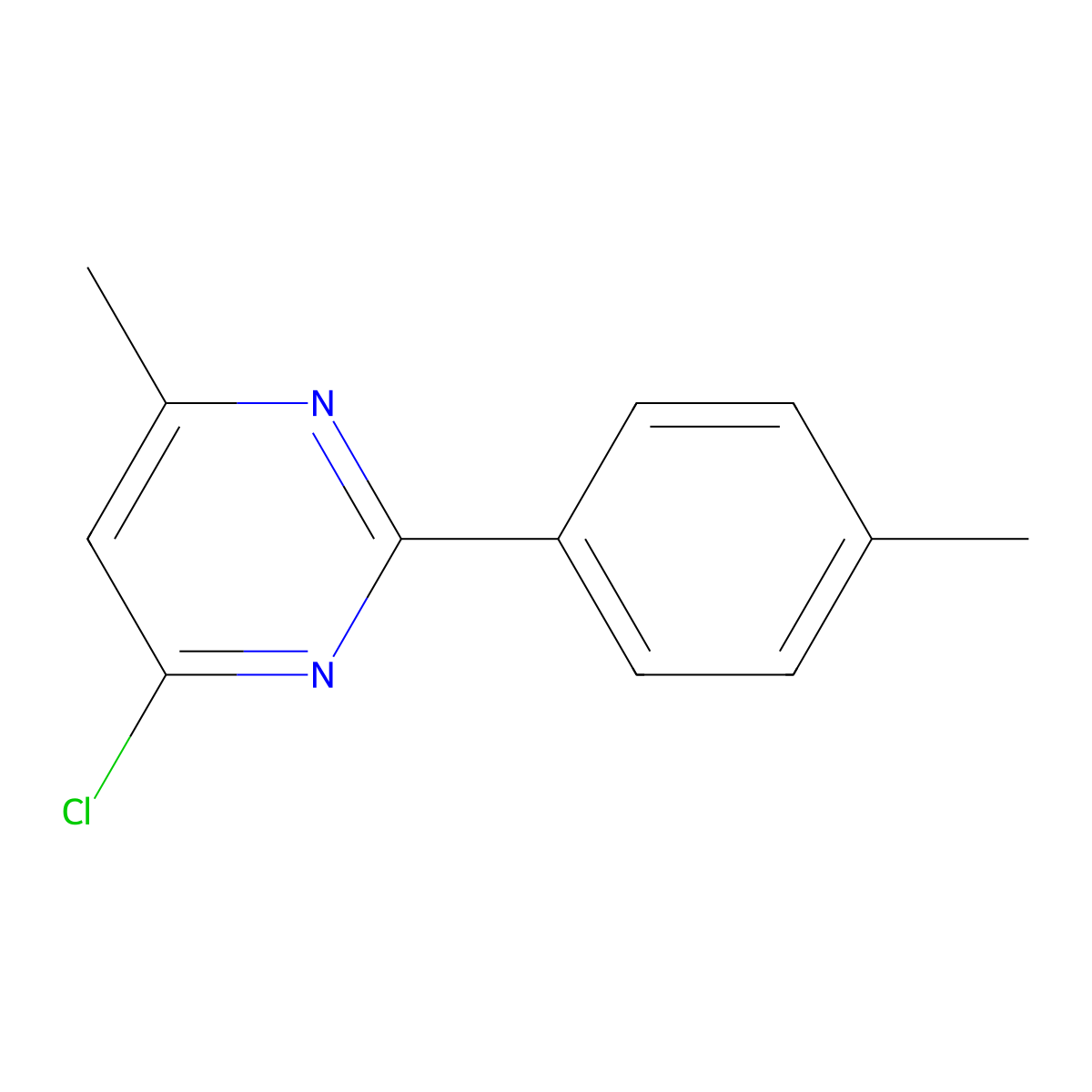 4-Chloro-6-methyl-2-(4-methylphenyl)pyrimidine molecular structure, CAS 79382-77-7