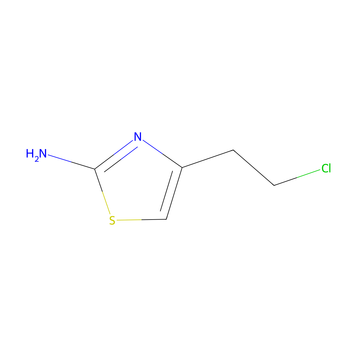 2-Thiazolamine, 4-(2-chloroethyl)- molecular structure, CAS 79386-89-3