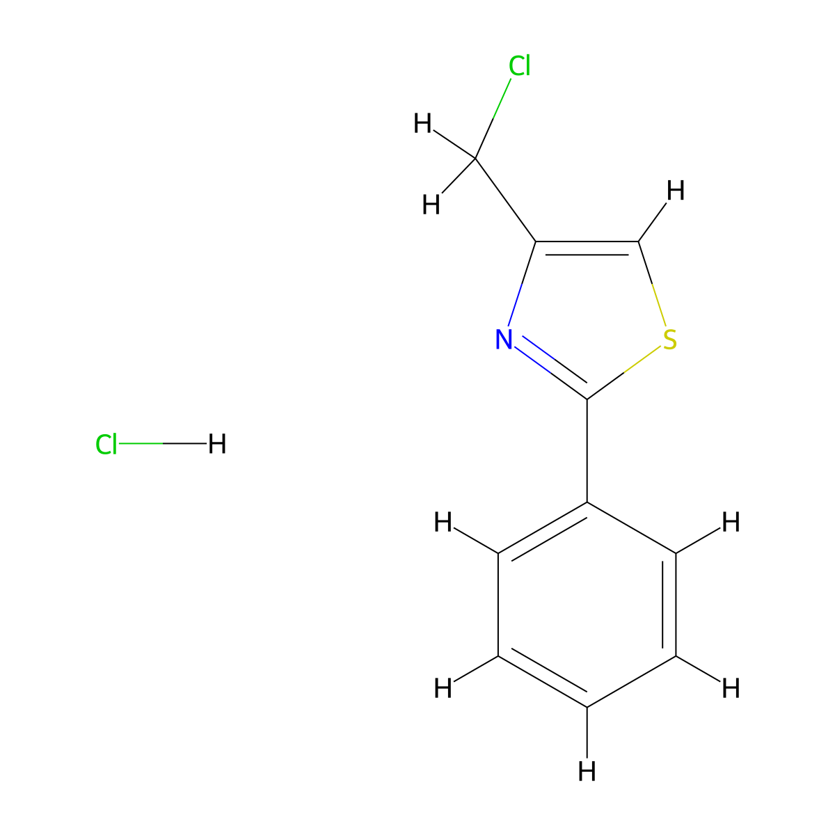 4-(Chloromethyl)-2-phenyl-1,3-thiazole hydrochloride molecular structure, CAS 79387-14-7