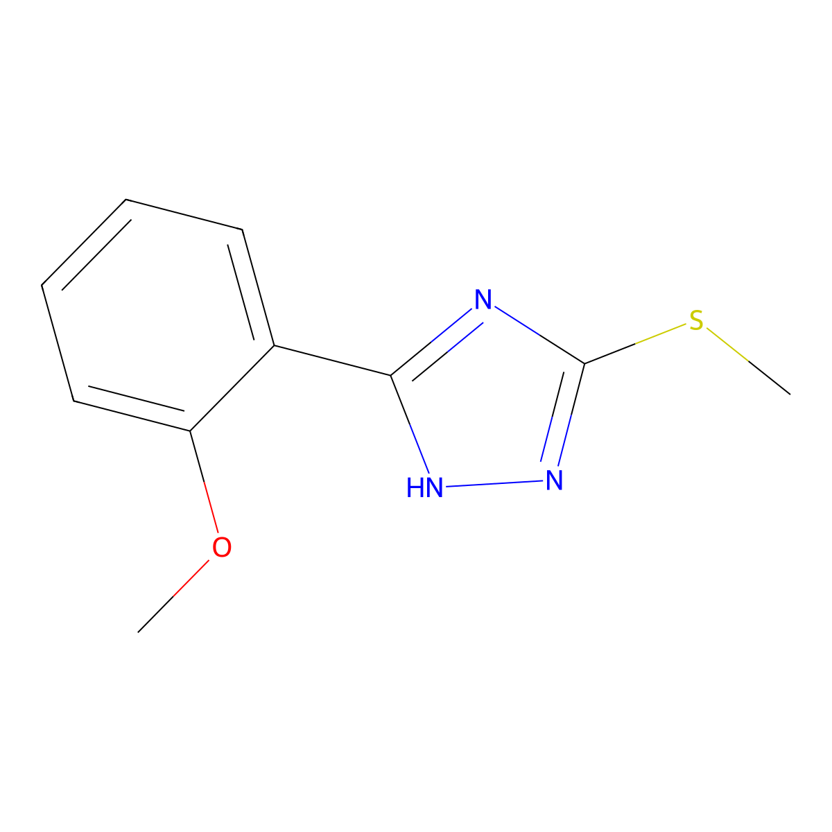 5-(2-methoxyphenyl)-3-methylsulfanyl-1H-1,2,4-triazole molecular structure, CAS 79388-77-5