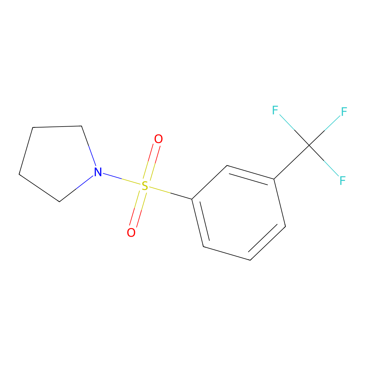 1-((3-(Trifluoromethyl)phenyl)sulfonyl)pyrrolidine molecular structure, CAS 79392-45-3