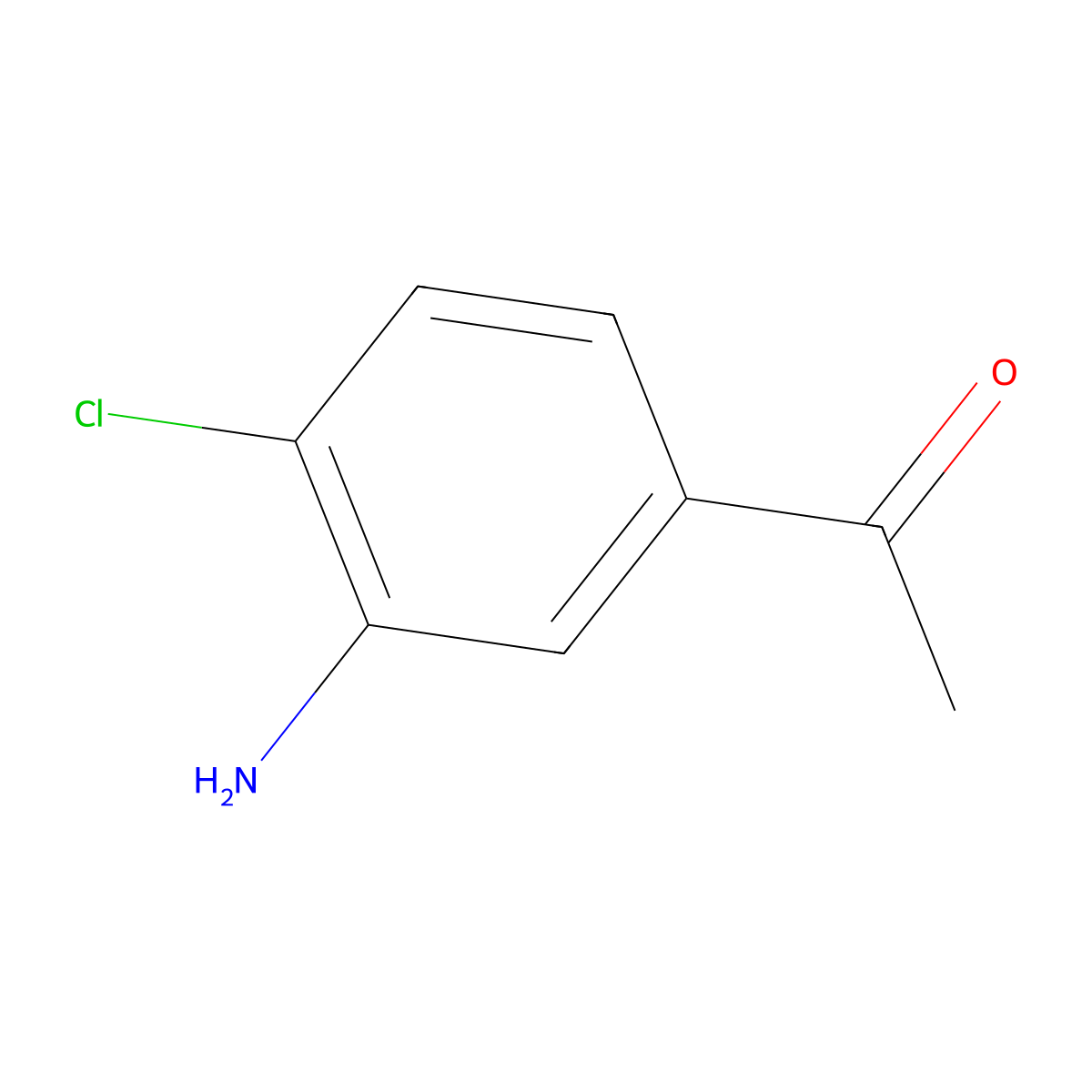 3'-Amino-4'-chloroacetophenone molecular structure, CAS 79406-57-8