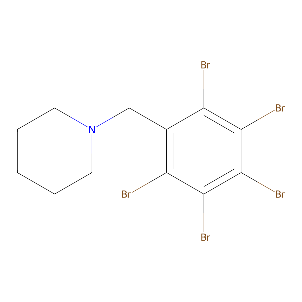 1-[(2,3,4,5,6-Pentabromophenyl)methyl]piperidine molecular structure, CAS 79415-37-5