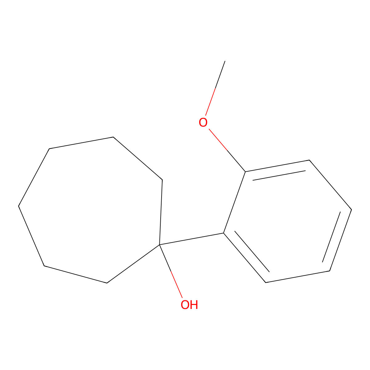 1-(2-Methoxyphenyl)cycloheptanol molecular structure, CAS 79416-03-8