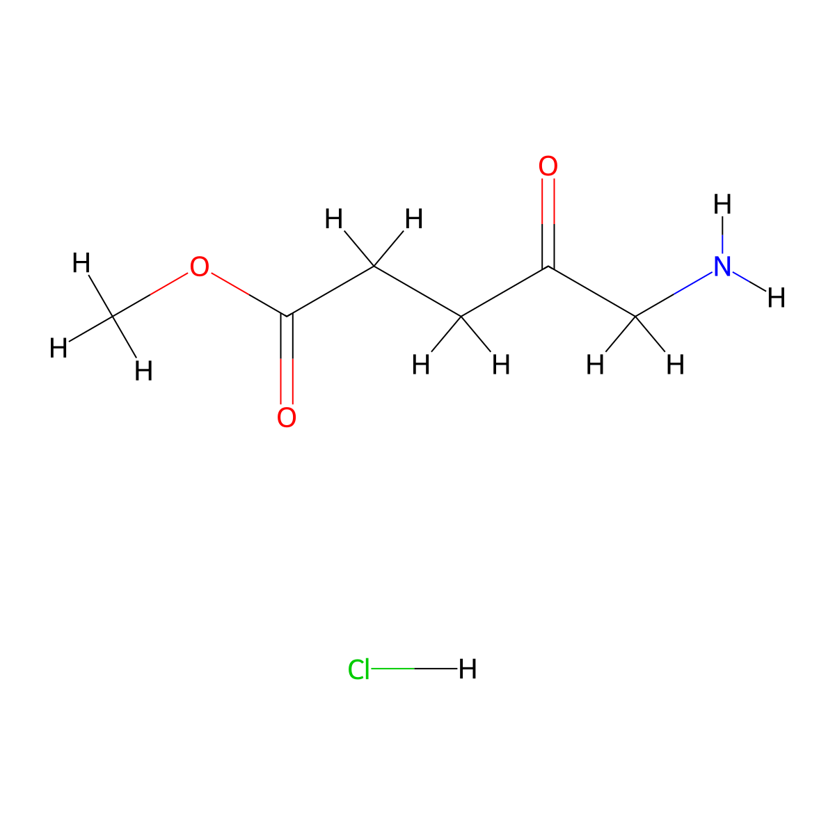 Methyl Aminolevulinate Hydrochloride molecular structure, CAS 79416-27-6