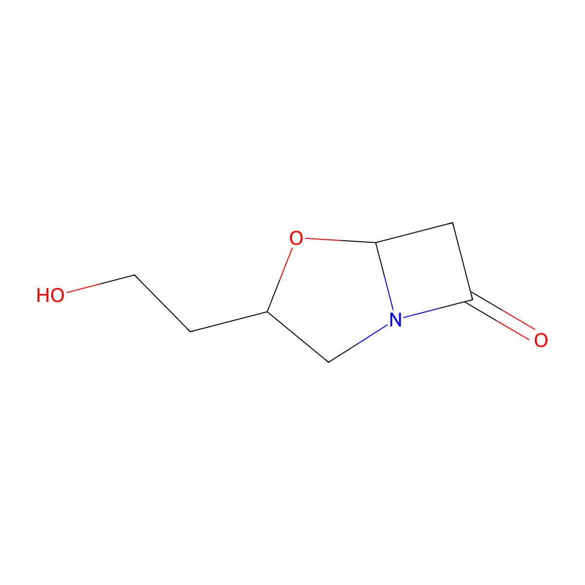 (3S,5S)-3-(2-hydroxyethyl)-4-oxa-1-azabicyclo(3.2.0)heptan-7-one molecular structure, CAS 79416-52-7