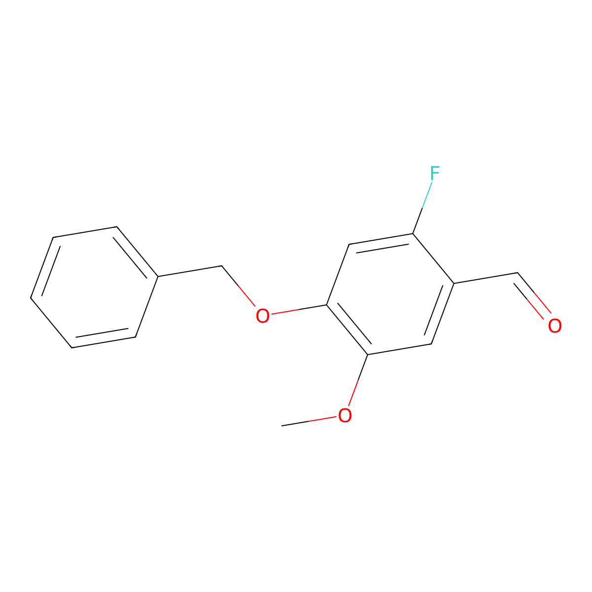 4-Benzyloxy-2-fluoro-5-methoxy-benzaldehyde molecular structure, CAS 79418-72-7