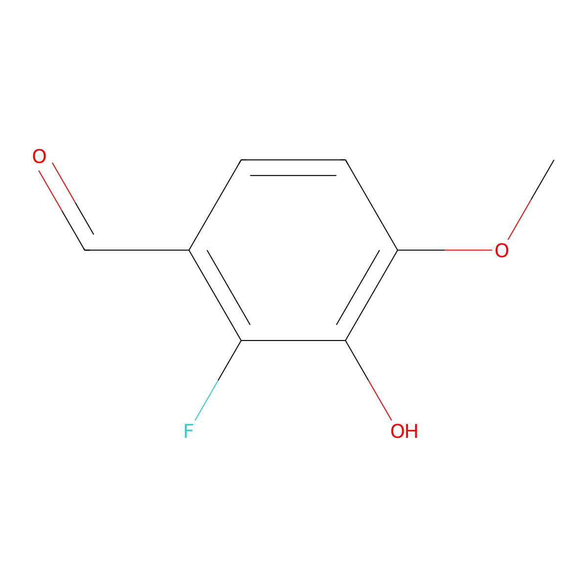 2-Fluoro-3-hydroxy-4-methoxybenzaldehyde molecular structure, CAS 79418-73-8
