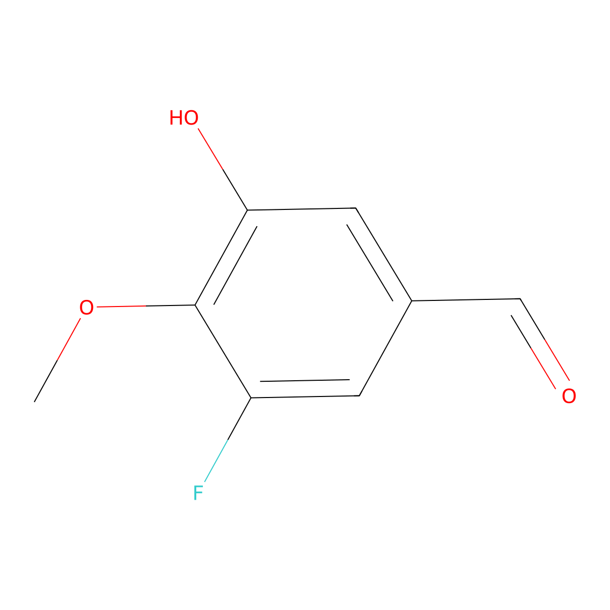 3-Fluoro-5-hydroxy-4-methoxybenzaldehyde molecular structure, CAS 79418-74-9