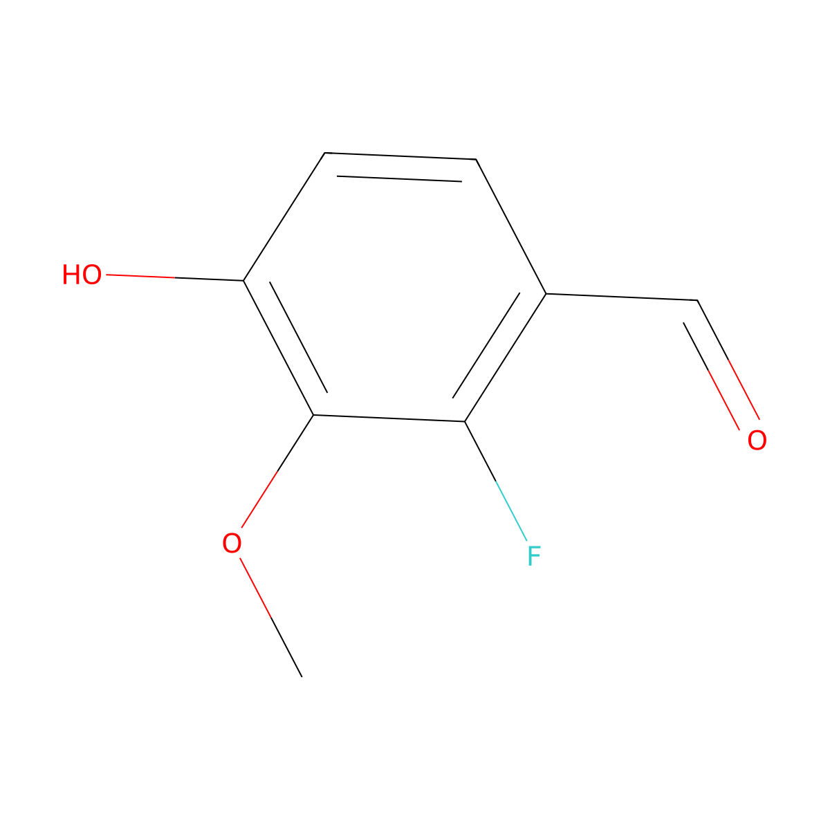 2-Fluoro-4-hydroxy-3-methoxybenzaldehyde molecular structure, CAS 79418-75-0