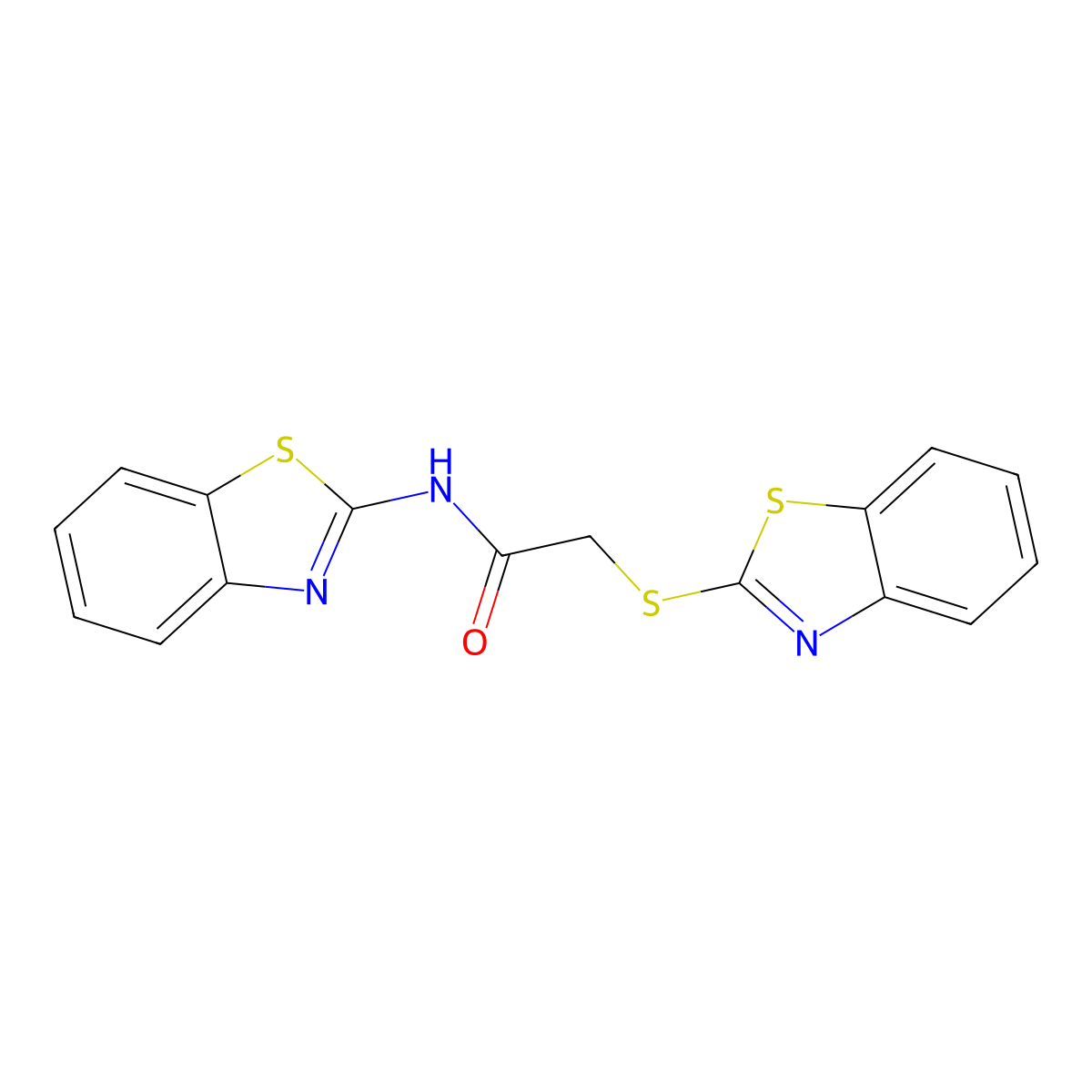 N-(1,3-benzothiazol-2-yl)-2-(1,3-benzothiazol-2-ylsulfanyl)acetamide molecular structure, CAS 79420-14-7