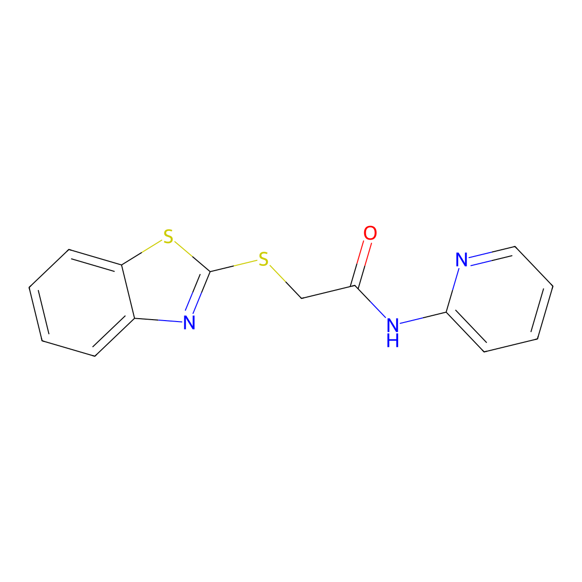 2-(1,3-benzothiazol-2-ylsulfanyl)-N-pyridin-2-ylacetamide molecular structure, CAS 79420-15-8