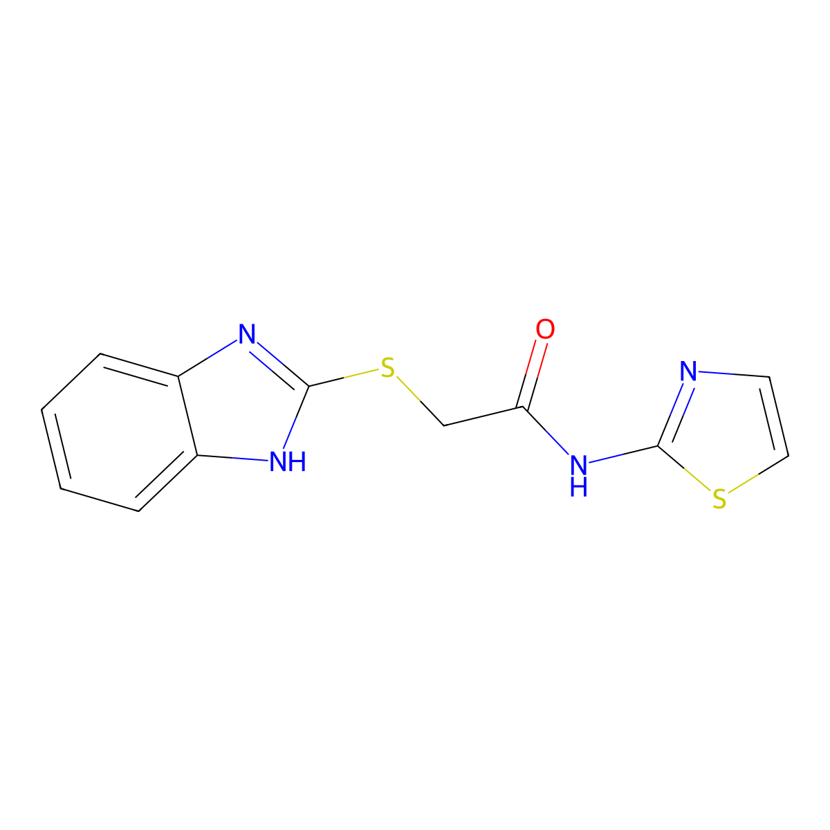 2-(1H-Benzimidazol-2-ylsulfanyl)-N-(1,3-thiazol-2-yl)acetamide molecular structure, CAS 79420-18-1