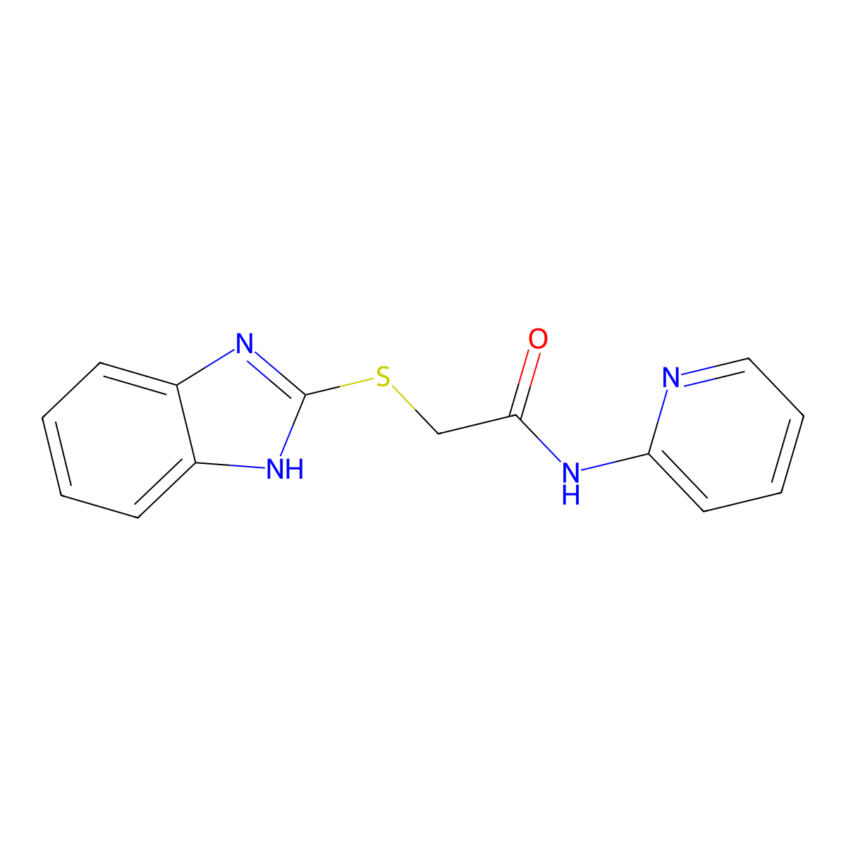 2-(1H-benzimidazol-2-ylsulfanyl)-N-pyridin-2-ylacetamide molecular structure, CAS 79420-25-0