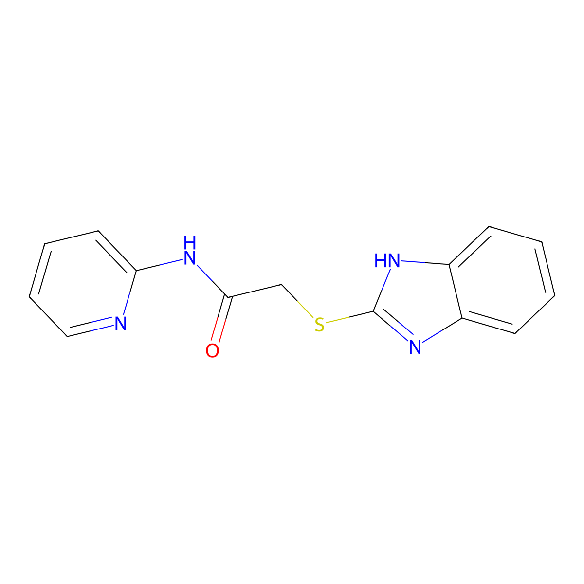 2-(1H-benzimidazol-2-ylsulfanyl)-N-pyridin-2-ylacetamide molecular structure, CAS 79420-25-0