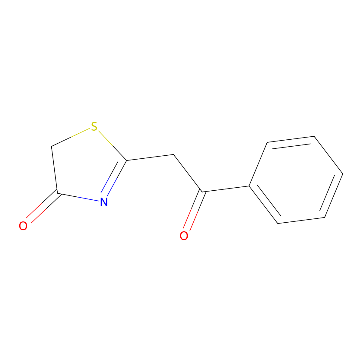 4(5H)-Thiazolone, 2-(2-oxo-2-phenylethyl)- molecular structure, CAS 79421-55-9