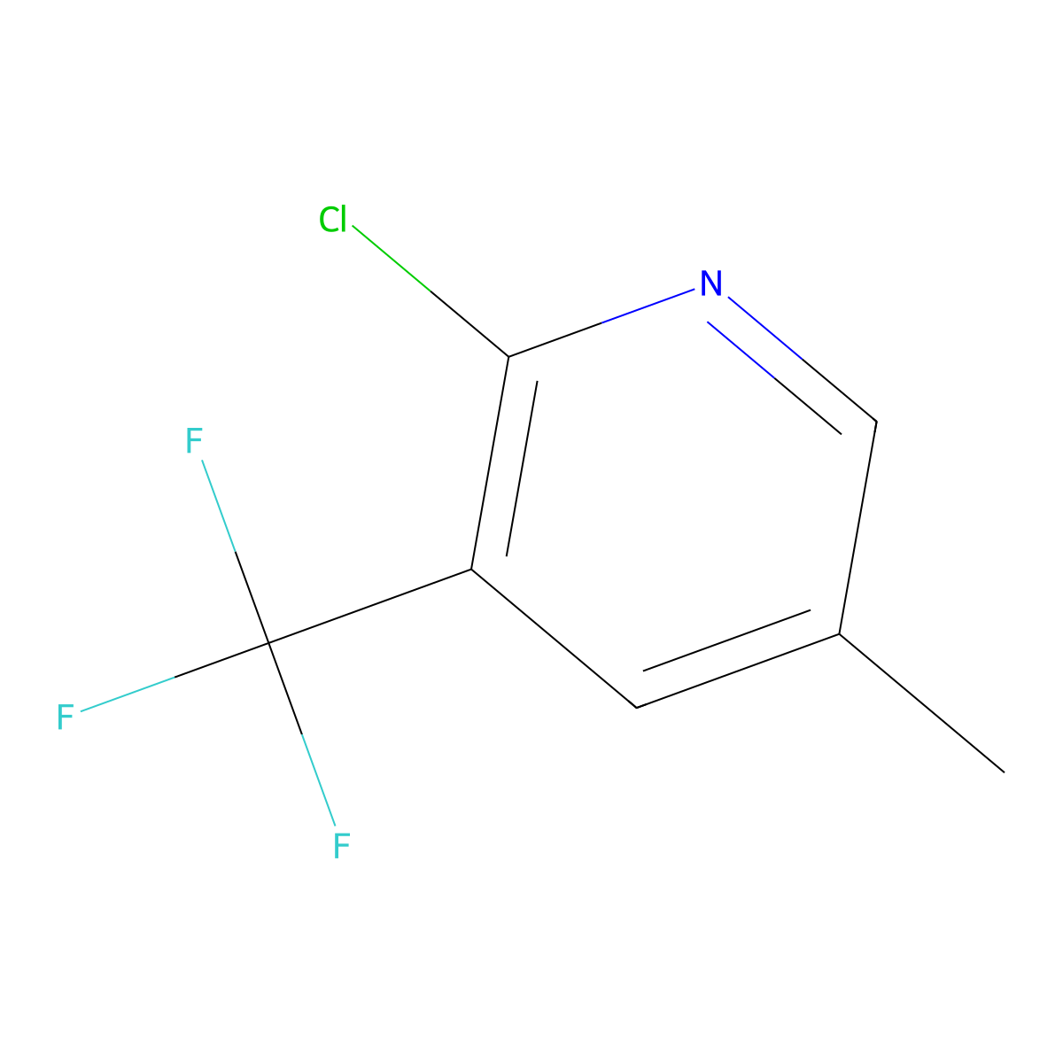 2-Chloro-5-methyl-3-(trifluoromethyl)pyridine molecular structure, CAS 79424-50-3