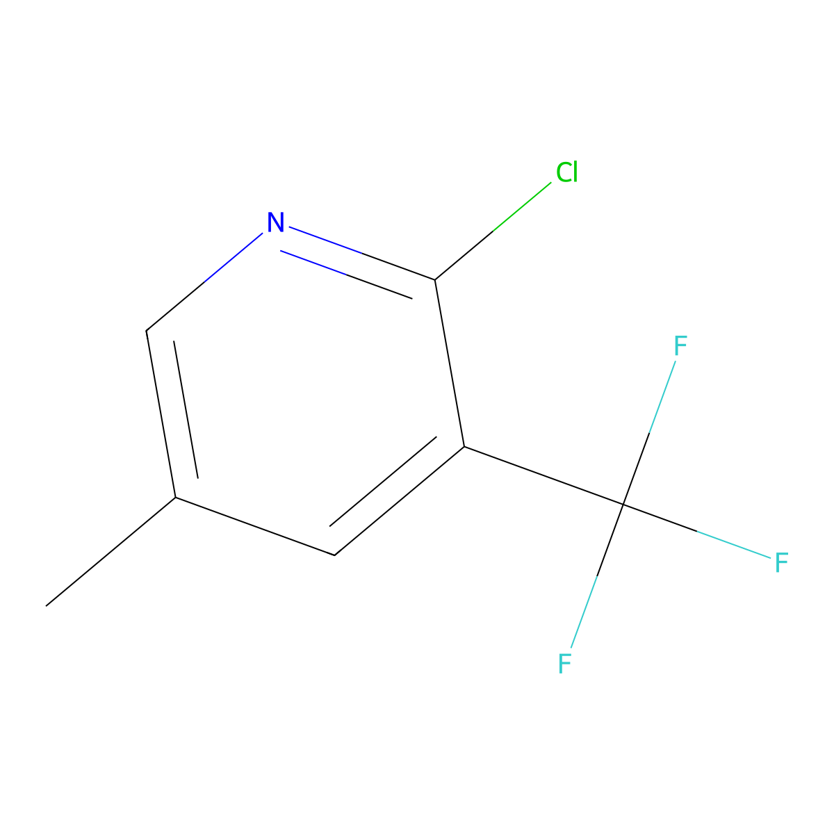 2-Chloro-5-methyl-3-(trifluoromethyl)pyridine molecular structure, CAS 79424-50-3