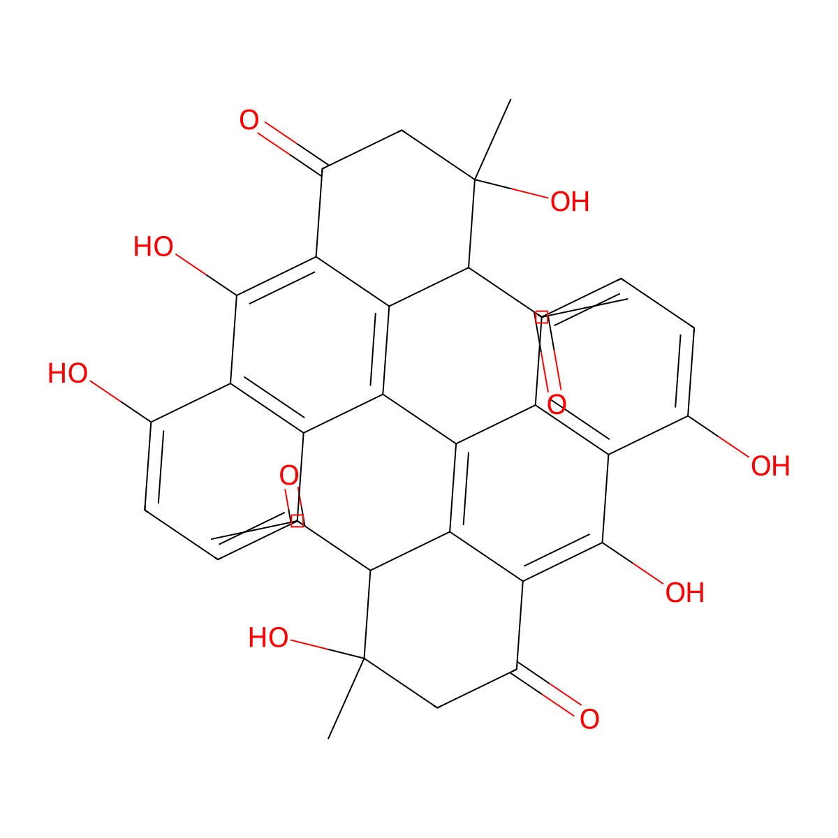 (3S,4S)-4-Acetyl-10-[(1S,2S)-1-acetyl-2,5,10-trihydroxy-2-methyl-4-oxo-1,3-dihydroanthracen-9-yl]-3,8,9-trihydroxy-3-methyl-2,4-dihydroanthracen-1-one molecular structure, CAS 79426-51-0