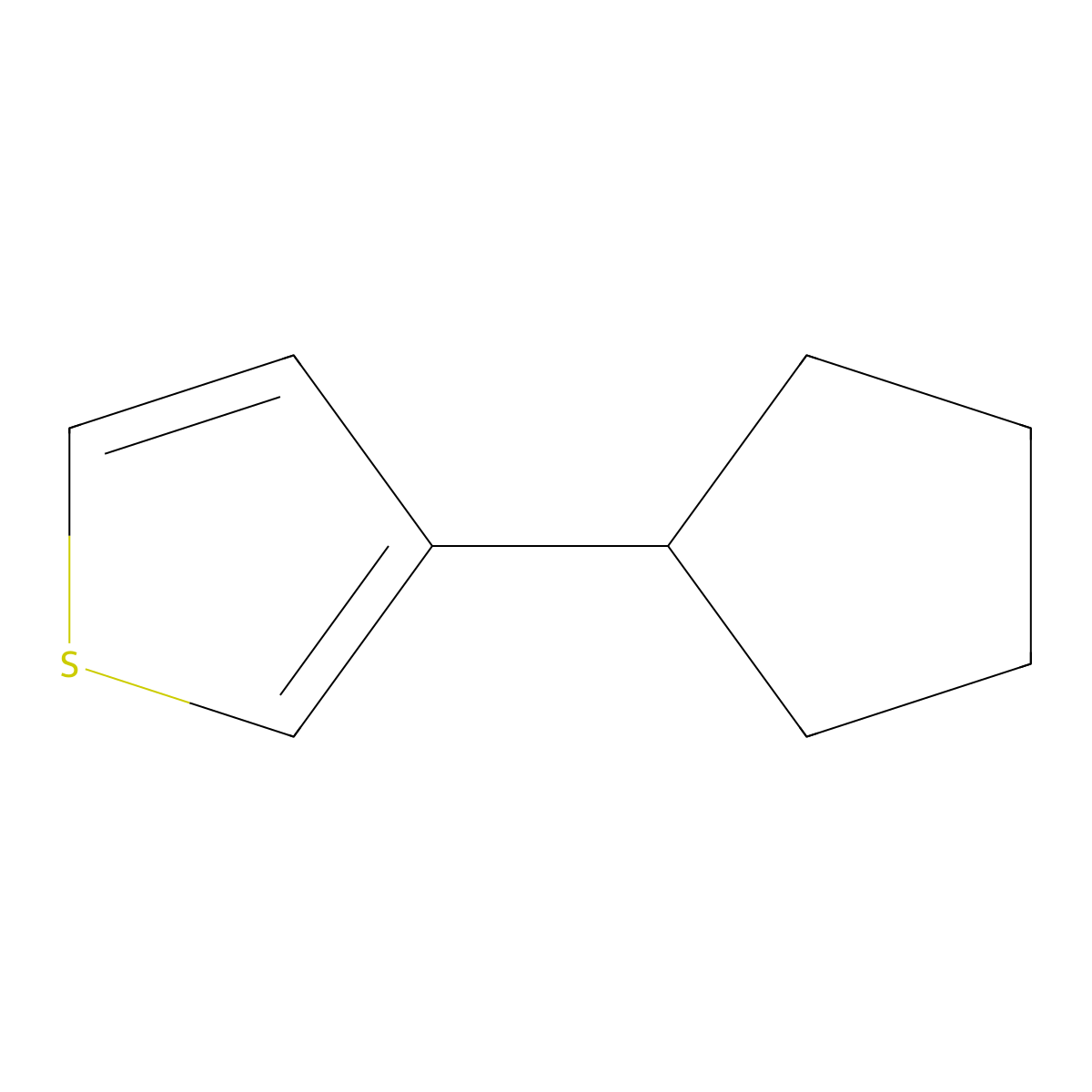 3-Cyclopentylthiophene molecular structure, CAS 79428-77-6