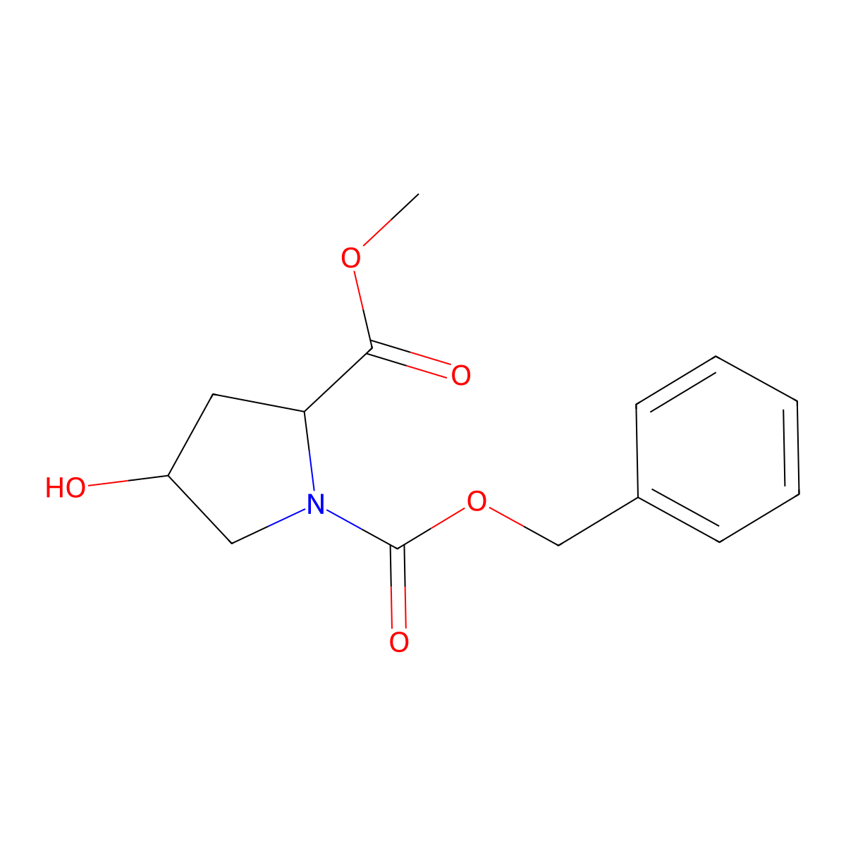 (2R,4S)-1-Benzyl 2-methyl 4-hydroxypyrrolidine-1,2-dicarboxylate molecular structure, CAS 79433-95-7