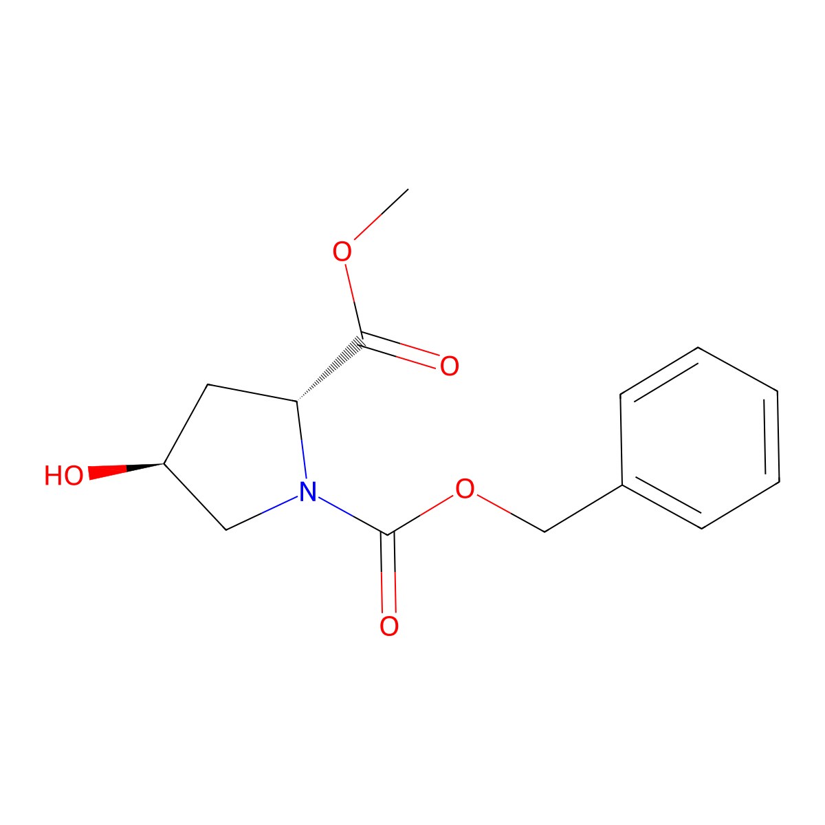 (2R,4S)-1-Benzyl 2-methyl 4-hydroxypyrrolidine-1,2-dicarboxylate molecular structure, CAS 79433-95-7