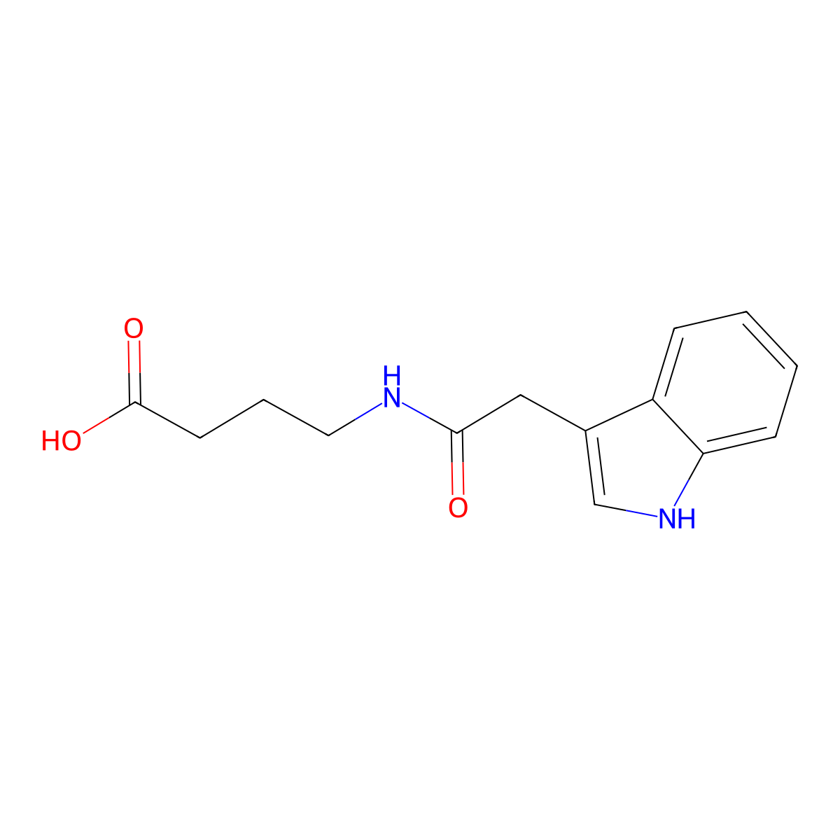 4-(2-1H-Indol-3-yl-acetylamino)-butyric acid molecular structure, CAS 79438-89-4