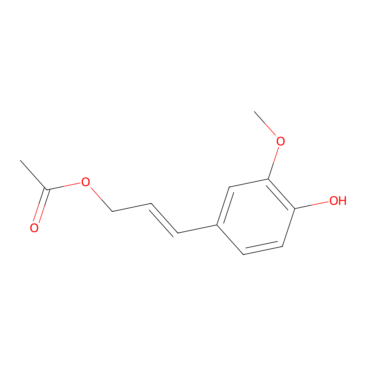 Coniferyl acetate molecular structure, CAS 79440-81-6