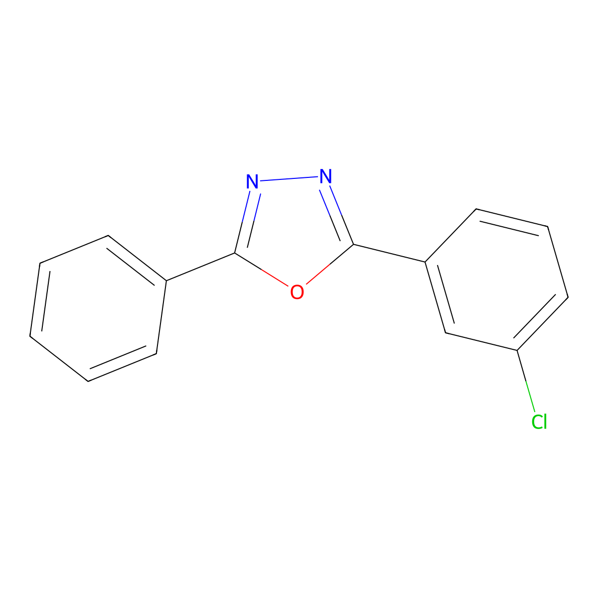 2-(3-Chlorophenyl)-5-phenyl-1,3,4-oxadiazole molecular structure, CAS 79442-06-1