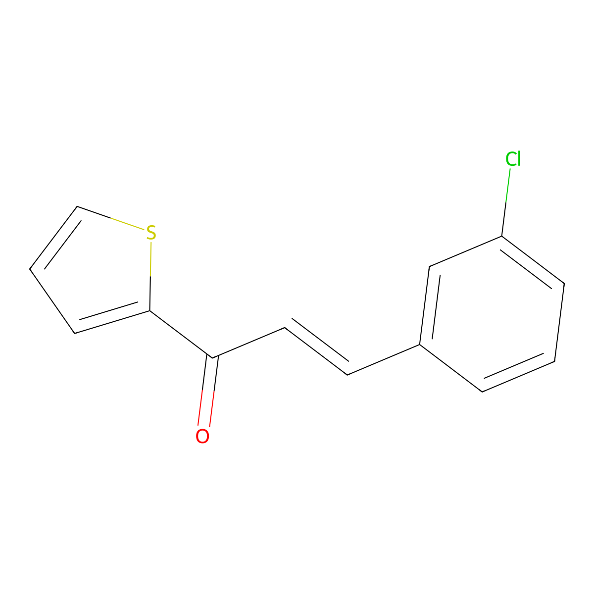 (E)-3-(3-chlorophenyl)-1-(2-thienyl)-2-propen-1-one molecular structure, CAS 79442-36-7