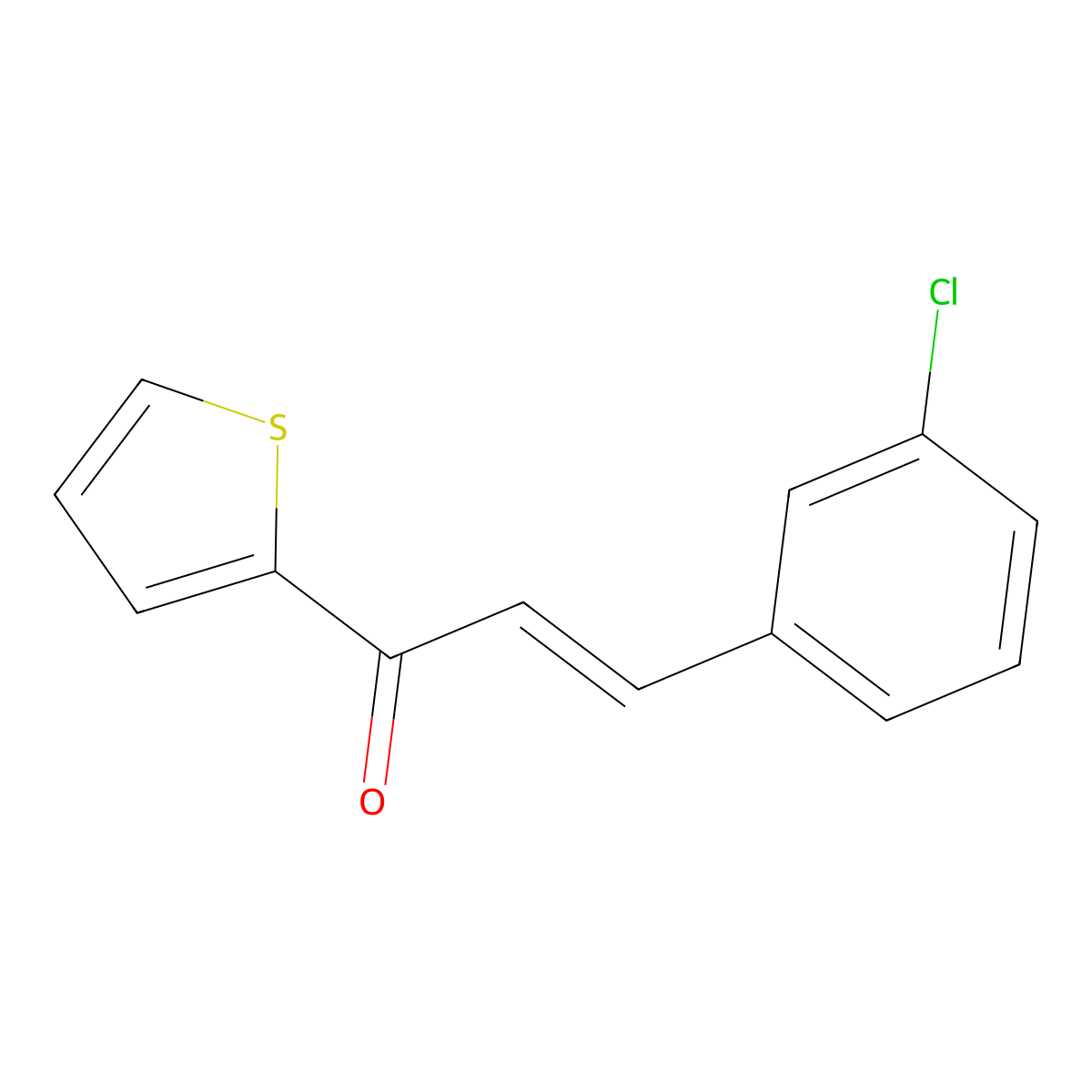 (E)-3-(3-chlorophenyl)-1-(2-thienyl)-2-propen-1-one molecular structure, CAS 79442-36-7