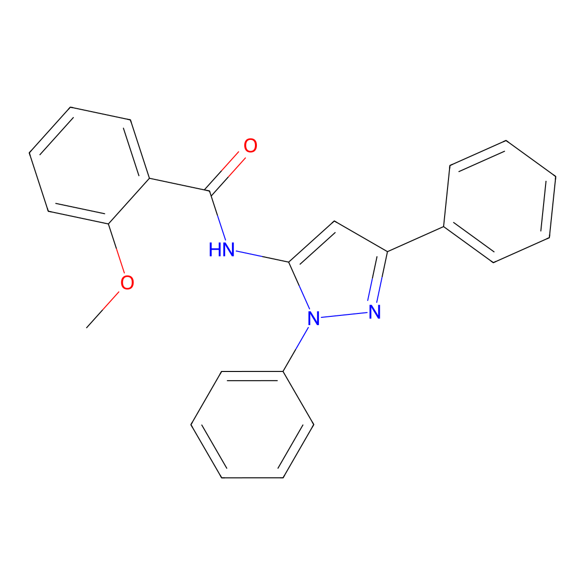N-(1,3-diphenyl-1H-pyrazol-5-yl)-2-methoxyBenzamide molecular structure, CAS 79442-81-2