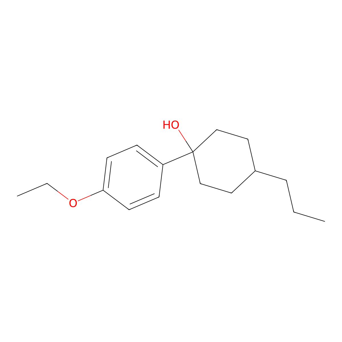1-(4-Ethoxyphenyl)-4-propylcyclohexanol molecular structure, CAS 79444-17-0