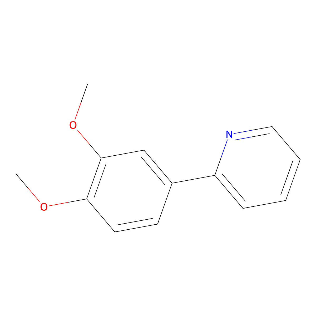 2-(3,4-Dimethoxyphenyl)pyridine molecular structure, CAS 79445-44-6