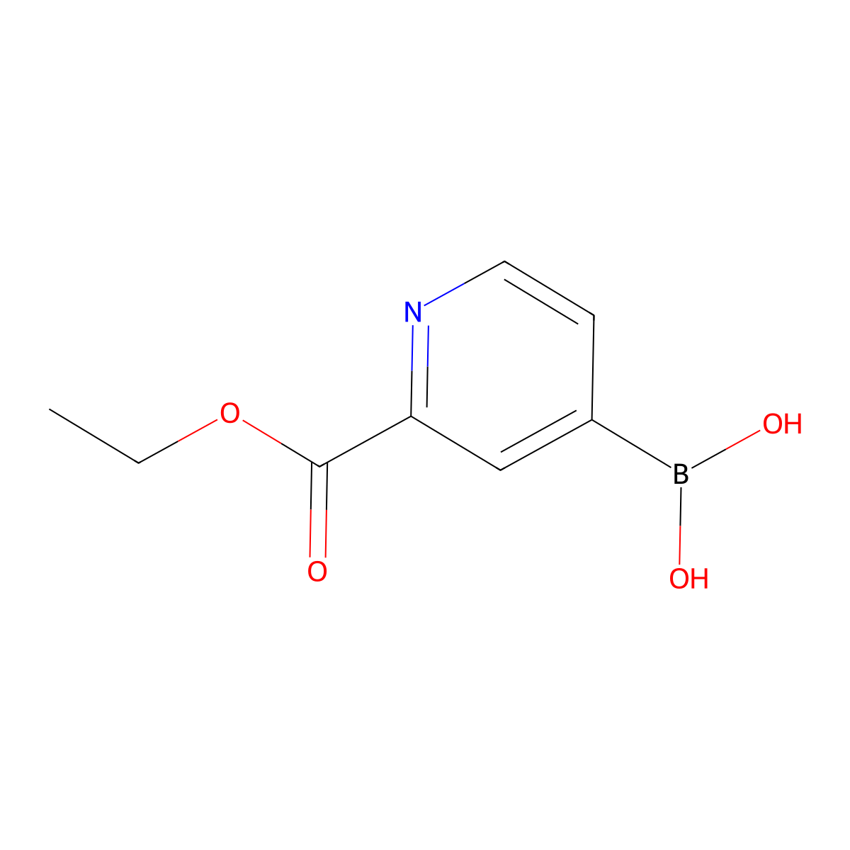 [2-(Ethoxycarbonyl)pyridin-4-YL]boronic acid molecular structure, CAS 794461-69-1