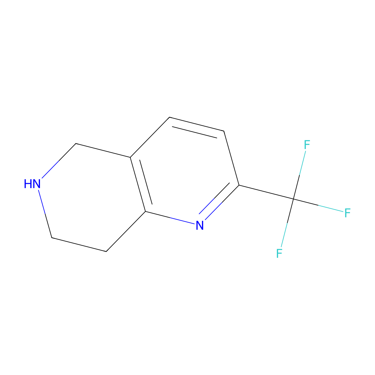 2-(Trifluoromethyl)-5,6,7,8-tetrahydro-1,6-naphthyridine molecular structure, CAS 794461-84-0