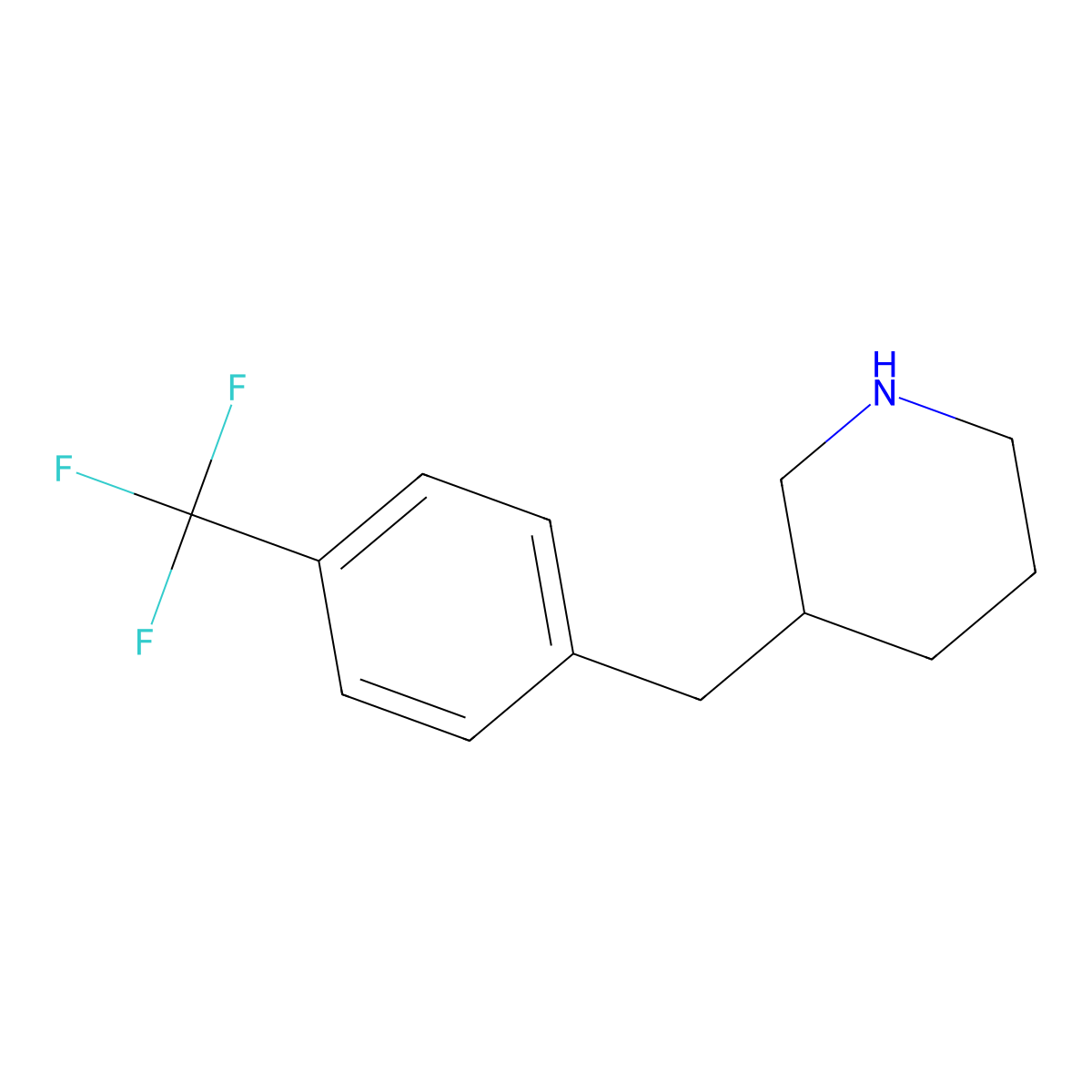 3-{[4-(Trifluoromethyl)phenyl]methyl}piperidine molecular structure, CAS 794464-39-4